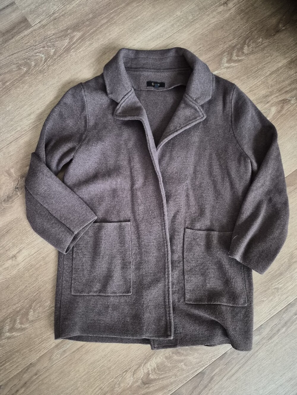 Quince Organic Cotton Open-Front Knit Jacket in Dark Brown Medium - Picture 7 of 10